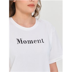 Футболка оверсайз белая с принтом