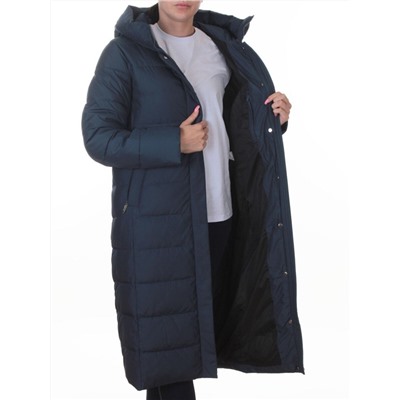 2037 BLUE Пальто зимнее женское (200 гр. холлофайбер)