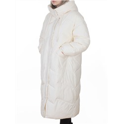 8807 MILK WHITE Пальто зимнее стеганое женское (150 гр. холлофайбер)