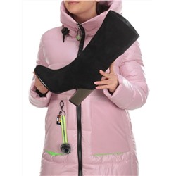 YF189-011M BLACK Полусапоги зимние женские (натуральная замша, натуральный мех (еврозима))