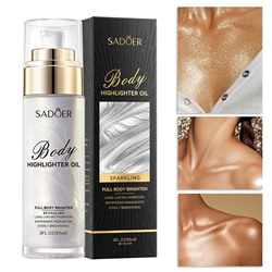 (НЕ РАБОТАЕТ ДОЗАТОР) Хайлайтер мерцающий жидкий с шиммером для сияния кожи Sadoer, 85 мл.