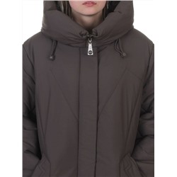 A618 GRAY/BROWN Пальто зимнее женское (верблюжья шерсть, 120 гр. холлофайбер)