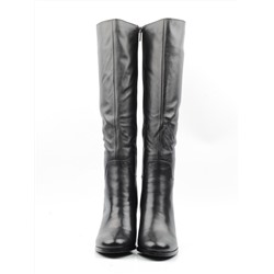 02-K83-D1 BLACK Сапоги зимние женские (натуральная кожа, натуральный мех (еврозима))