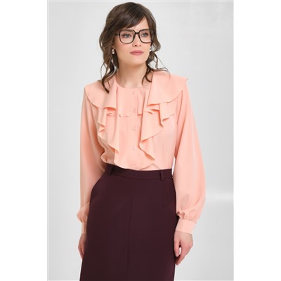 Блузка с воланами в персиковом цвете