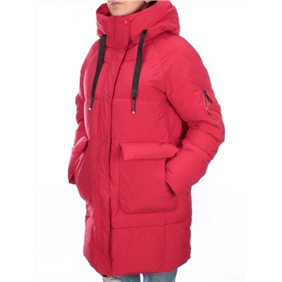 2197 RED Пуховик женский зимний AIKESDFRS (холлофайбер)