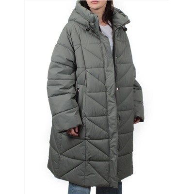 2415 OLIVE Пальто зимнее женское (200 гр. холлофайбер)