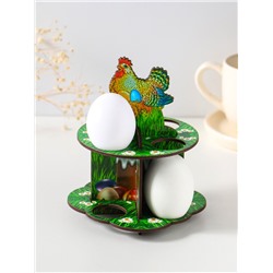 Подставка для 8 яиц в двух ярусах «Курочка ряба», 15.5×12.5 см