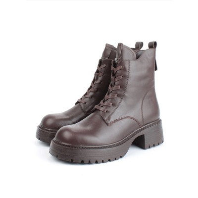 04-M3-1483 BROWN Ботинки зимние женские (натуральная кожа, натуральный мех)