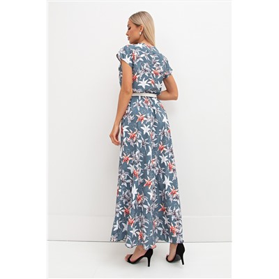 Длинное серое платье Дарья №105