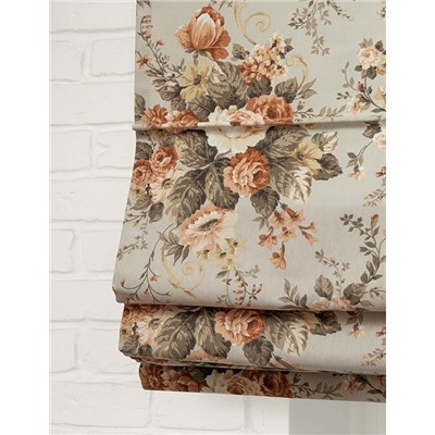 Римская штора мини "Botanico flor", marron (86) (df-200486-gr)