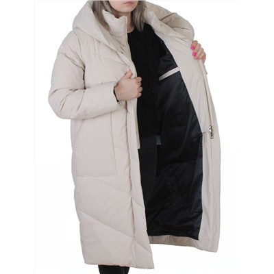8836 LT. BEIGE Пальто зимнее женское (150 гр. холлофайбер)