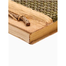 Записная книжка плетёная, 48 листов, 17×22×2 см, зелёная