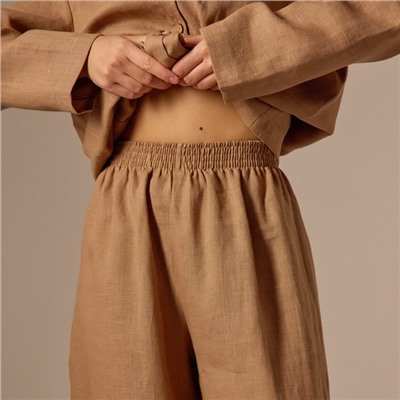 Пижама женская (рубашка, брюки) SL Home Linen, кофейная