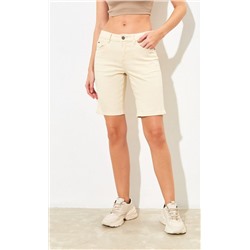 Шорты женские жинсовые F312-0942 бежевые