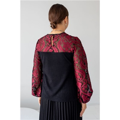 Джемпер АА-71 черно-бордовый