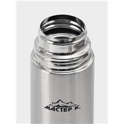 УЦЕНКА Термос гильза Мастер К, с кружкой, сохраняет тепло 24 ч, гарантия 5 лет, хром