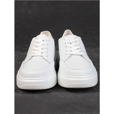05-HY14-2D WHITE Кроссовки женские (натуральная кожа)