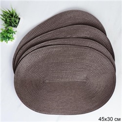 Салфетка для стола овальная 4 штуки / L-38 coffee / 30х45 см кофейная   660762