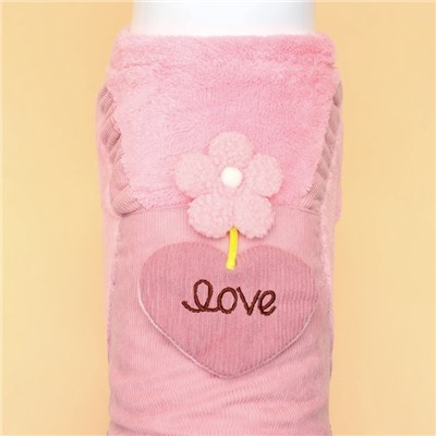 Комбинезон "Love", размер 2XL (ДС 45 см, ОГ 55 см, ОШ 45 см), розовый