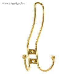 Крючок мебельный ТУНДРА TKT002, трехрожковый, золото, 4 шт. TMP