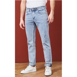 Джинсы прямые слегка зауженные к низу P311-0139R голубые