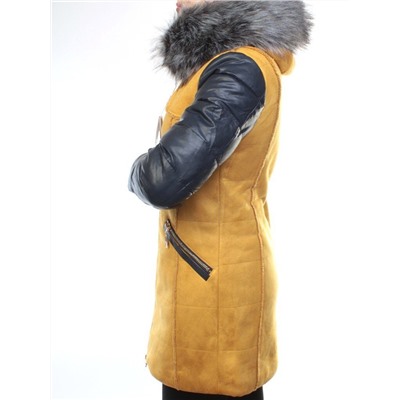 5157 YELLOW Парка женская зимняя (150 гр синтепон, искусственный мех)