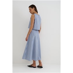 Топ  T25_03_Blue Checkers/Голубой, белый