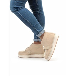 01-5172-5 BEIGE Ботинки женские демисезонные (натуральная замша, байка)