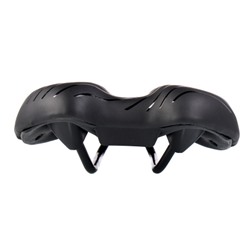 Седло велосипедное MTB COMIRON POGACAR N846 280X160, Технологии: DW, ED. Верх: PU принтованный глянец/Цвет Чёрный+Зелёный /уп 30/