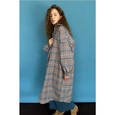 Рубашка удлиненная  AUTUMN046/01/Серый, белый