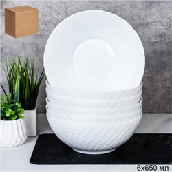 Набор суповых тарелок 6 штук 1000 мл Богатырь / NHG70 (white) /уп 8/
