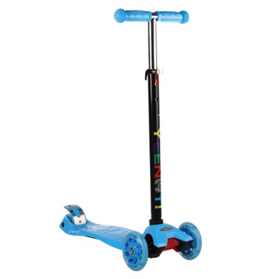 Самокат трехколесный от 3-х лет Yeenot Kids GT4108, до 50кг, вес 2.3кг, свет. колёса PU 120мм ABEC7, ярко-голубой, БК/уп10/ АКЦИЯ!