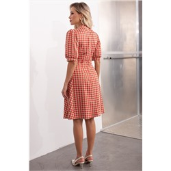 Бежевое платье трикотажное с принтом Нейтон №1