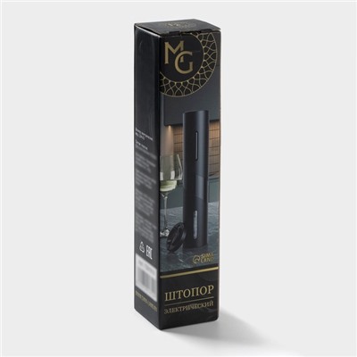 Штопор электрический Magistro Opium, 23×4.8 см, чёрный