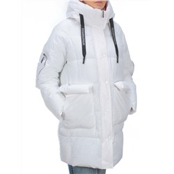 2197 WHITE Пуховик женский зимний AIKESDFRS (холлофайбер)