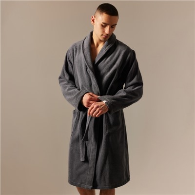 Халат махровый мужской SL HOME: Basic «Гри Сандре», размер S, хлопок 100%, тёмно-серый