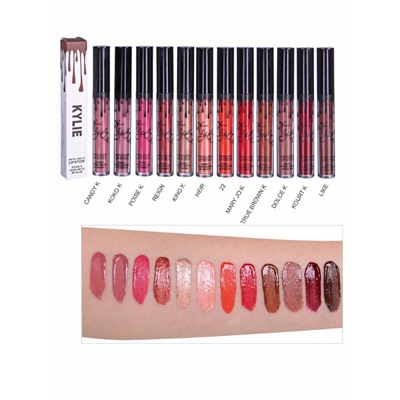 Набор блесков для губ K Birthday Edition Metal Matte Lipstick Сборка 12 штук (Золотой)