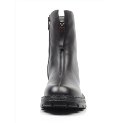 5276-1 BLACK Ботинки демисезонные женские (натуральная кожа, байка)