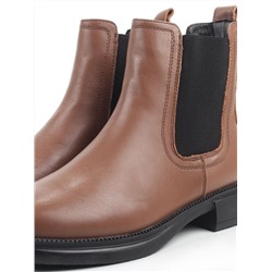 01-XKL21-137R BROWN Ботинки демисезонные женские (натуральная кожа, байка)