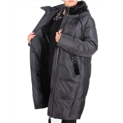 22607 BLACK Пальто зимнее женское SOFT FEATHERS (200 гр. био-пух)
