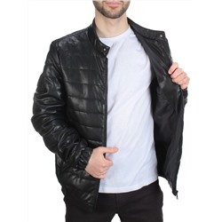 A163 BLACK Куртка из эко-кожи мужская (50 гр. синтепон)
