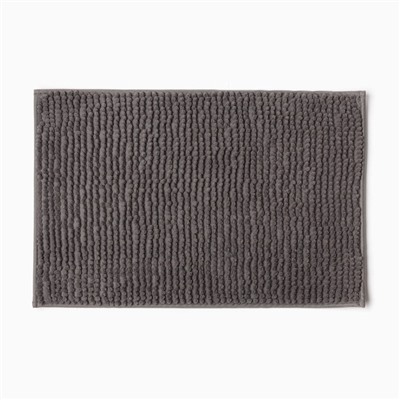 Коврик для ванной «Этель. Букли», 38×58 см, тёмно-серый