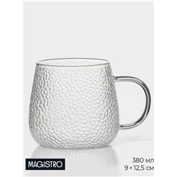 Кружка Magistro «Сара», 380 мл, 9×12.5 см, боросиликатное стекло, прозрачная