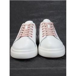 05-PDXT13-2 WHITE/PINK Кроссовки женские (натуральная кожа)