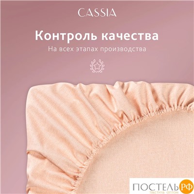 CASSIA АЙЛА Простыня на резинке 180х200+30, 1 пр., хл./сатин розовый