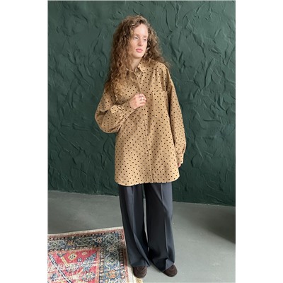 Рубашка женская  HUG077/11/Бежевый, черный