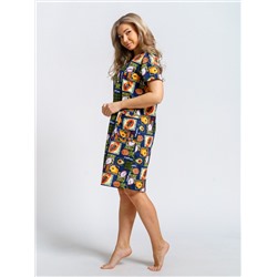 924 Халат "Тропики/синий"