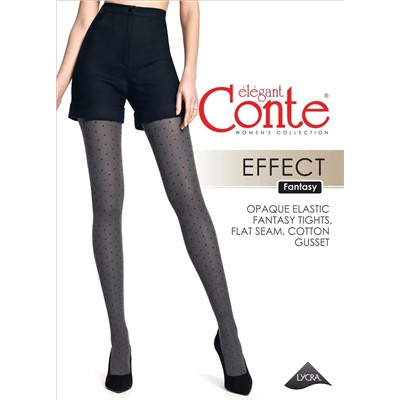 CONTE EFFECT Меланжевые Колготки женские с рисунком «ромбы»