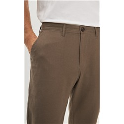Брюки лен F211-0854 l.brown