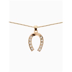 Кулон на цепочке «Подкова», белый в золоте, 45 см